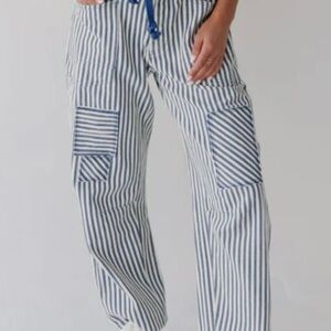Striped Blue and White Jeans